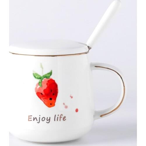Strawberry Creative Milk Mug Tea Set Fashion Cups Pink Color Mugs Gifts Trade Shows Wedding Boccale Home Drinkware QOO50MK
