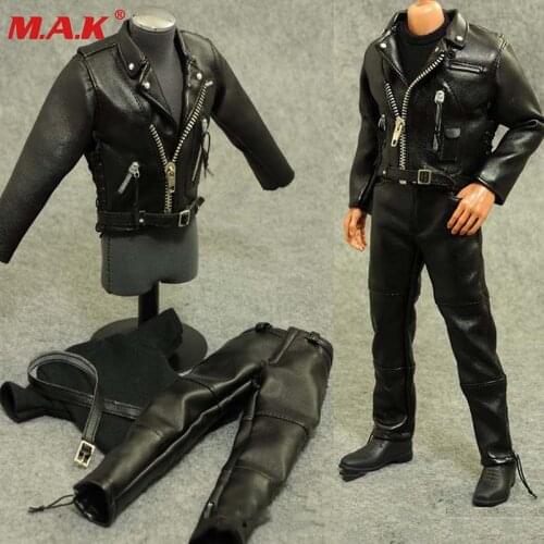 1/6 scale male man boy clothing motorcycle leather clothes set suits for 12'' man action figure body accessory