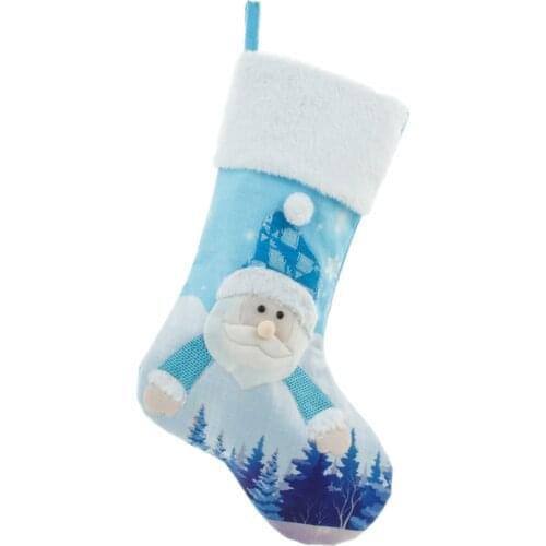 Socks Christmas Stocking Elegant Design Home Decor Large Stockings Non-woven Fabrics. LED Gifts 3D Plush With Light Velvet
