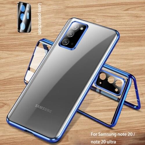 Note 20 Ultra Case Metal Frame Magnet Aluminum Bumper Double Side Glass Cover for Samsung Note20 Note 20 Ultra Phone Case