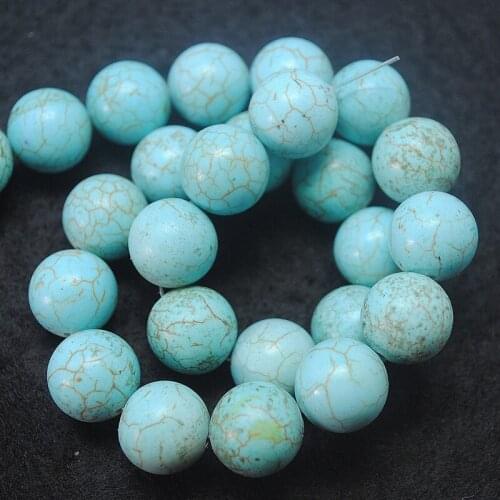 New blue howlite beads round ball size 12mm 14mm top fashion jewelry findings for women bracelets howlite stable turquoisee