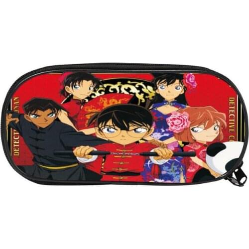New Cartoon Detective Conan Anime Children Pencil bag Vertical Student Pencil Case Kids School Supplies Stationery Storage Box