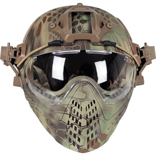 Hunting Tactical Full Face Helmet with Mask Goggles Airsoft Paintball Military Shooting Protective Helmet Airsoft Accessories