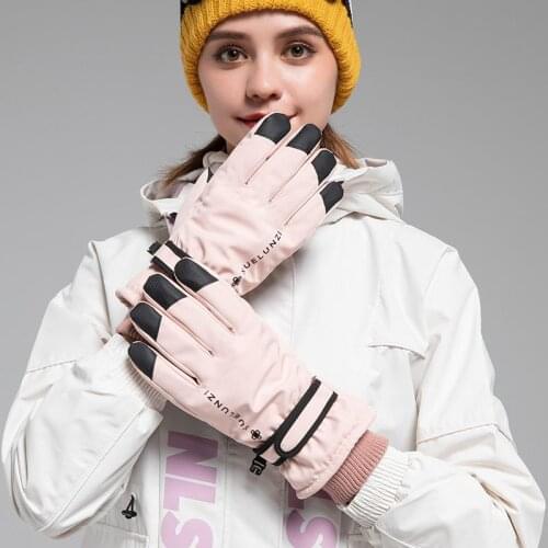 Autumn and Winter Outdoor Ski Gloves Ladies Warm and Velvet Waterproof Non-Slip Wear-Resistant Winter Cycling Touch Screen Glove