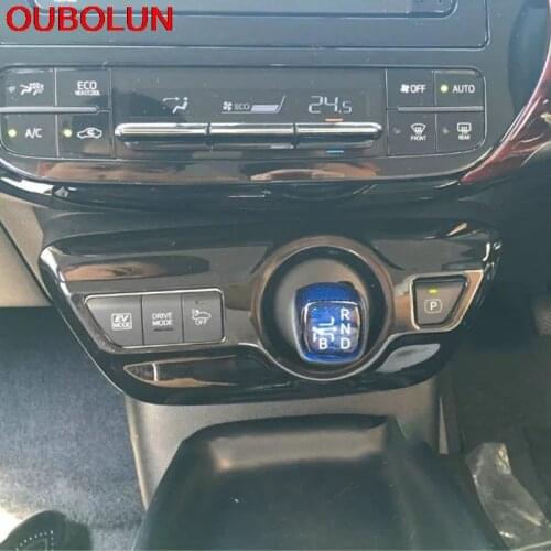OUBOLUN For Toyota Prius 2016 2017 2018 RHD Front Gear Shift Box Switch Panel Decoration Cover Trim Interior Accessories ABS