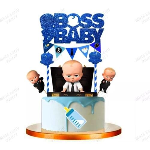 Boss baby Theme Party Tableware Birthday Baby Shower Cupcake Cake flag Topper pick fruit picks kids birthday Party Supplies