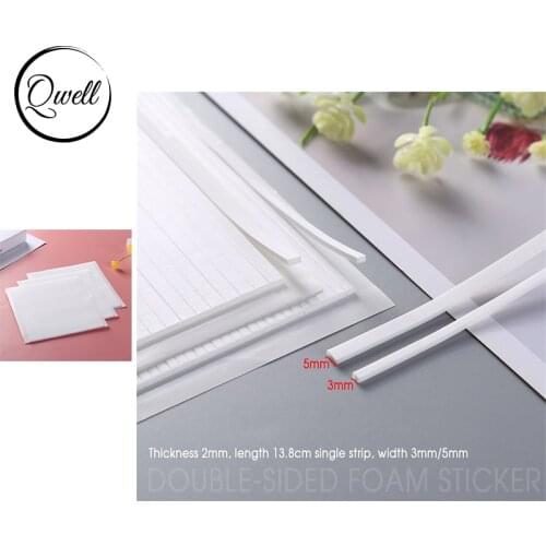QWELL 2mm Thick 5mm/3mm Width Double-sided Adhesive Foam Strips DIY Scrapbooking Shaker Card Craft Project Tool 2021 Hot Sale