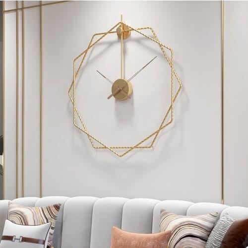 Luxury Design Golden Wall Clock Metal Large 3D Wall Clock Battery Operated Wall Art Modern Design Gift Support Dropshipping