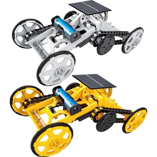 DIY Solar Power Climbing Vehicle Science Four-Wheel Drive Car Building Block Assembled Electric Model Car Toy