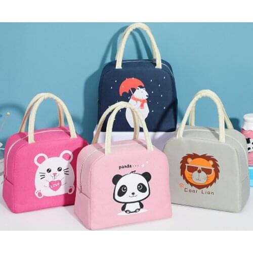 Cartoon panda lunch bag kids women cute portable travel picnic bags waterproof insulation school breakfast cooler bag