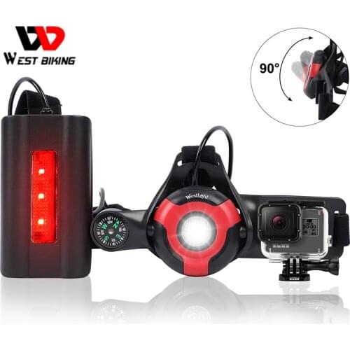 WEST BIKING Upgrade Sport Running Lights LED Night Safe Running Flashlight Warning Lights USB Charge Chest Lamp Fishing Lamp