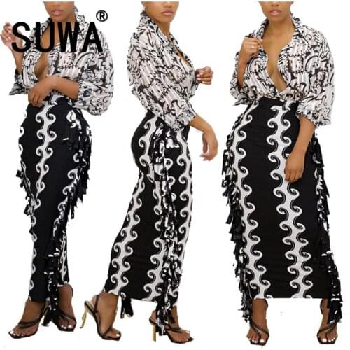 European Fashion Women Skirt Summer Autumn Elegant Sexy Party Club Maxi Skirt Vestidos Femme