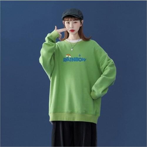 Blue Green Purple White Black Gray Yellow Orange Pink Colorful Women Sweaters Spring Autumn Rainbow Printing Loose Lady Pullover