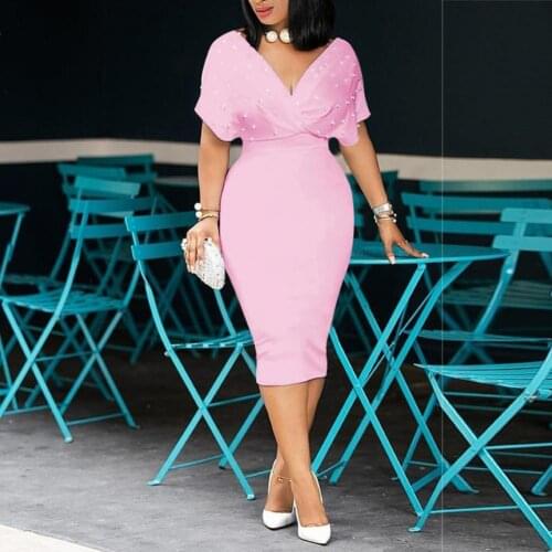 2021 Summer Woman Midi Dress Bat Shape Skin-friendly V-neck Back Zipper Evening Dress for Travel robe kpytomoa robe longue