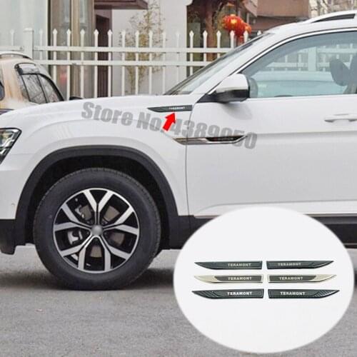 Car Wing Right Left Side Badge Fender Emblem Sticker Cover Trim Stainless steel For Teramont Atlas 2017 To 2020 Accessories