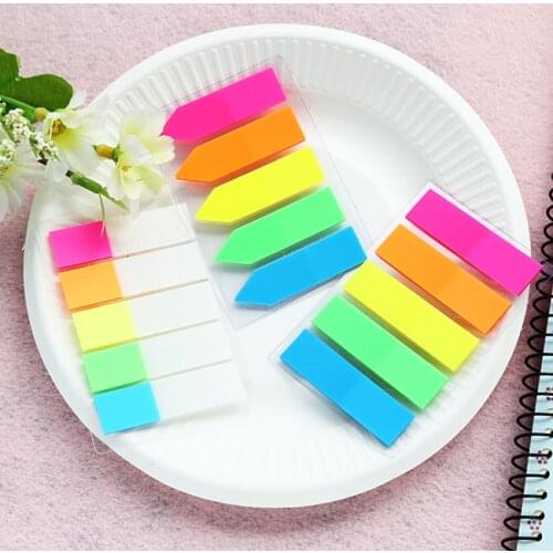 1PC Highlighter Sticky Notendicator Marker 5 Color Classifiable Index Label School Office Stationery Supplies(ss-609)