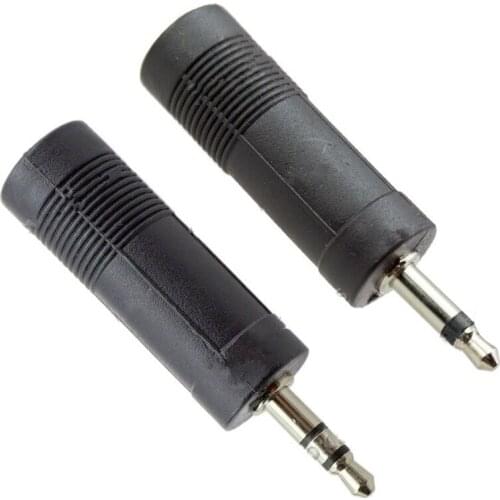 2 Pcs 1/4inch 6.35 Female Jack To 1/8inch 3.5 Male Plug Microphone Guitar Cable Audio Converter Adapter Coupler Connector