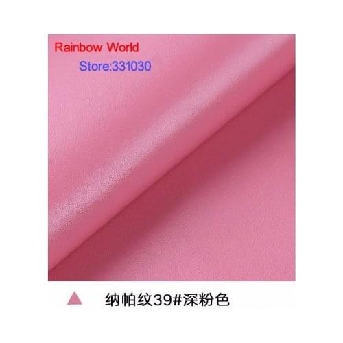 39# deep pink High Quality Nappa Stripes vein grain PU Leather fabric for DIY sofa bed shoes bags Garment material(138*100cm)