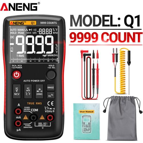 ANENG Q1 True-RMS Digital multimeter meter testers automotive electrical dmm transistor peak tester meters resistor