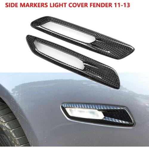 Car Carbon Fiber CF Side Fender Marker Light Cover For BMW 5 Series F10 PRE-Lcl 2011 2012 2013 Front Side Light Eyebrow Stickers