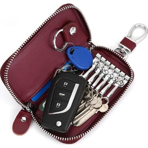 Genuine Leather Keycase Key Holder For Car Key Bag Cow Leather Coin Purse Leather Key Bag Men Women Key Cases Coin Wallet