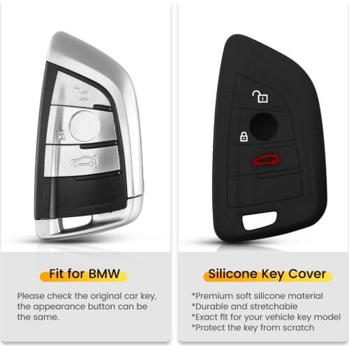 KEYYOU Silicone Key Case Cover For BMW 525li F15 F16 F48 F85 G30 G11 M 2018 X1 X3 X4 X5 X6 35i 50i Keyless Fob Shell Protector