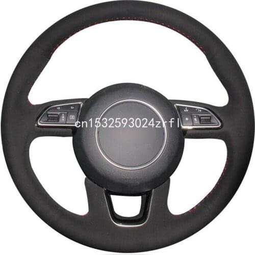 For Audi Q3 Q5 2013 2014 car hand-sewn steering wheel cover black suede