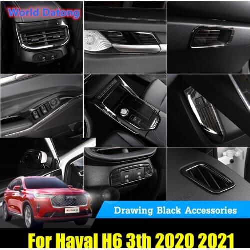 World Datong For Haval H6 3TH 2020 2021 Interior Drawing Black Stainless Steel Decoration Left-hand drive Accessories