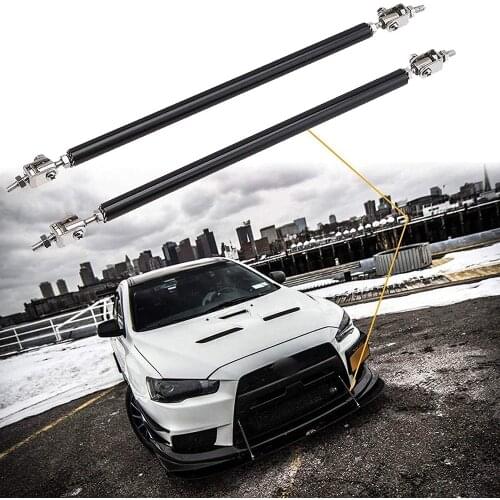 Adjustable 15CM Front Bumper Lip Splitter Diffuser Strut Rod Tie Bars For Most Vehicles Black Car Accessories