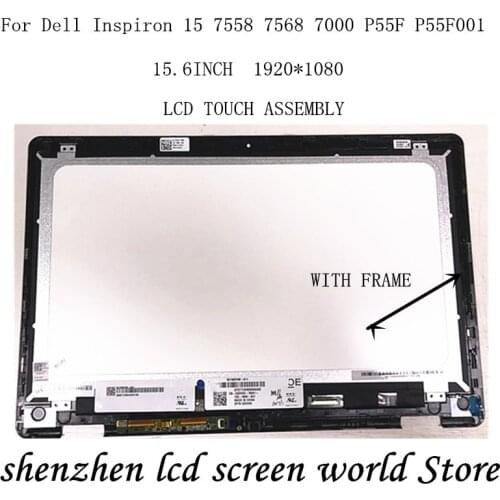 For Dell Inspiron 15 7558 7568 7000 NV156FHM-A11 NV156FHM- A10 Laptop LCD Touch Screen Glass Digitizer Display Panel Assembly