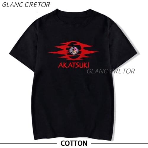 Anime Manga T Shirt Men Short Sleeves Cotton Akatsuki T-shirt O-Neck Short Sleeves Summer Casual Fashion Tee