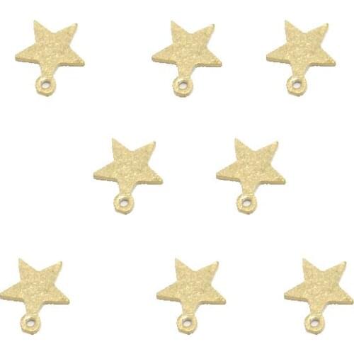 Glossy five-pointed star single hanging earring pendant simple trend mini star diy bracelet anklet jewelry pendant