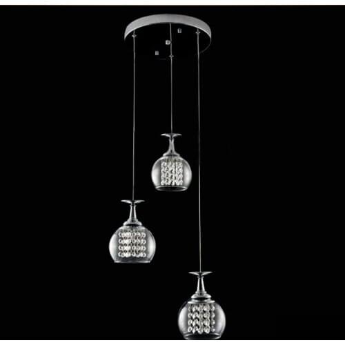 Crystal Glass Shade Dining Room Pendant light Modern Bar Counter Restaurant Pendant Lights Balcony Corridor Suspension Lamp xu