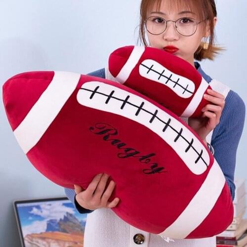 Creative Simulation Football Plush Toy Wine Red Rugby Soft Pillow Doll Children Gift Creative Spherical Doll Boy Birthday Gift
