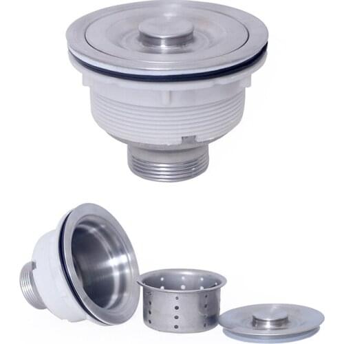 Stainless Steel Kitchen Sink Drainer Strainer Stopper Waste Plug Sink Filter Bathroom Basin Sink Drain Basket Kitchen Gadgets