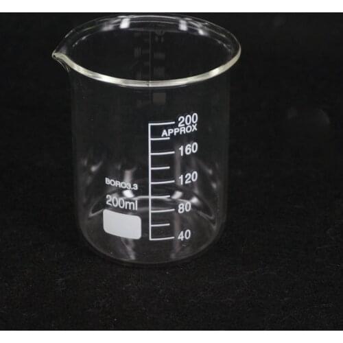 200ML Low Form Beaker Chemistry Lab G3.3 Borosilicate Glass Heavy Wall