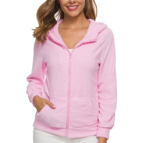 Fashion Ladies Solid Color Coat Women Jacket Fleece Shaggy Warm Jackets Overcoat Zipper Outwear Autumn Winter Tops For Female