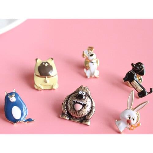 Fashion costume accessories enamel metal puppy rabbit totoro badge brooch label pin