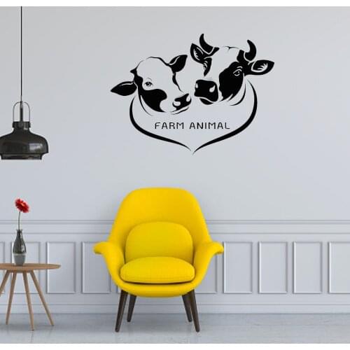 Cows Butcher Wall Stickers Animal Wall Decal For Farm Shop Meat Restaurant Living Room Decor Vinyl Stickers Removable ph687