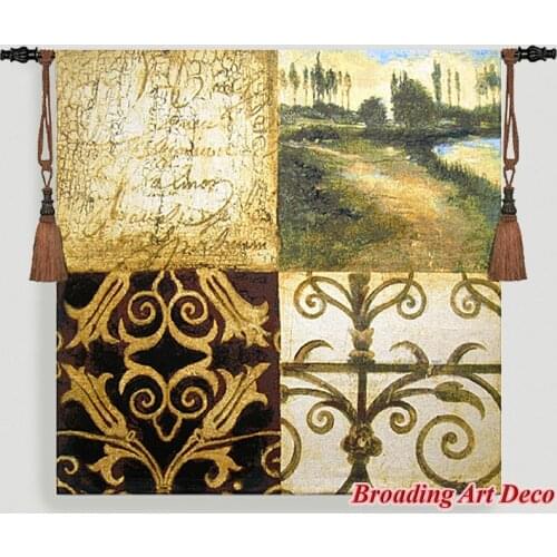 Letters From Home Jacquard Weave Tapestry Wall Hanging Gobelin Home Art Textile Decoration Aubusson Cotton 100% Size 138x138cm