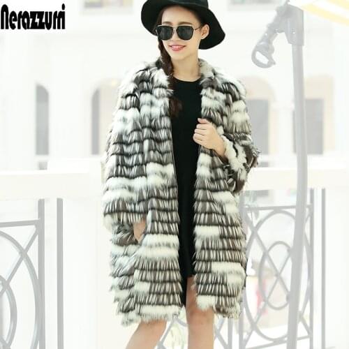Nerazzurri Winter Faux Fur Coat Women Loose Fluffy oversized Colorful Zipper Fake Fox Fur Jacket Plus size Outwear 5XL 6XL 7xl