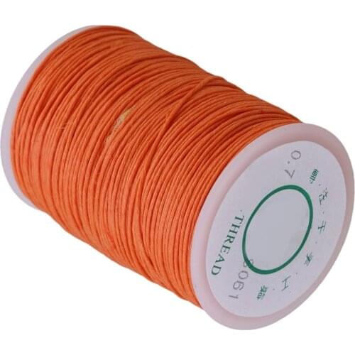 Orange 0.7mm Dia Handwork Leather Sewing Hemp Stitching Waxed Thread