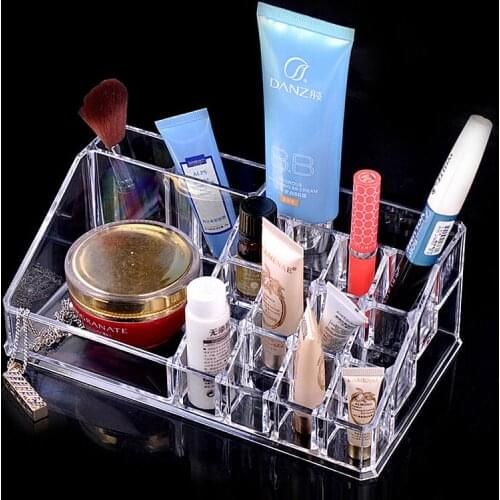Crystal Cosmetic Organizer Makeup Jewelry Lipstick Brush Insert Holder Box