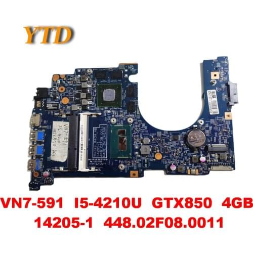 Original for ACER VN7-571G laptop motherboard VN7-571G I5-4210U GTX850M 4GB 14205-1 448.02F08.0011 tested good free shipping