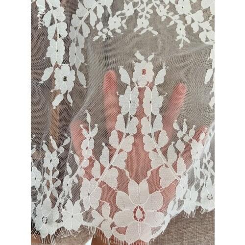 3 yards Off White Chantilly Lace Trim With Double Scallopes, Lace Trimming For Fashion