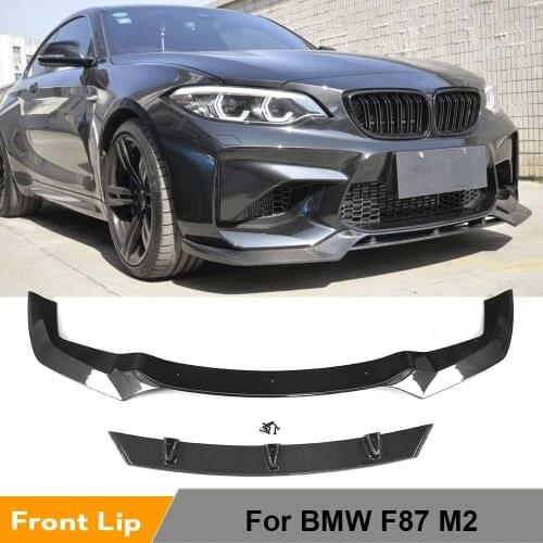 Front Bumper Lip Spoiler Splitters for BMW F87 M2 Base Coupe 2 Door 2016 2017 Front Bumper Lip Splitters Carbon Fiber / FRP