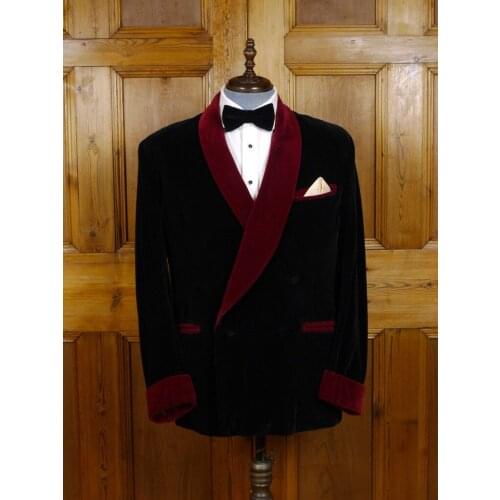 Latest Coat Pant Designs Black Velvet Men Suit Smoking Jacket Slim Fit 2 Piece Tuxedo Custom Groom Blazer Wedding Suits Ternos