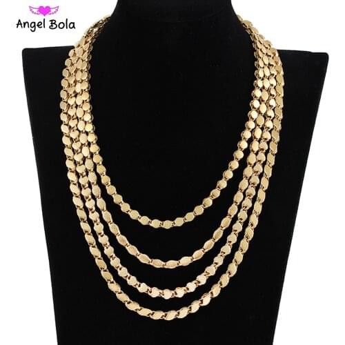 Simple and Stylish Golden Ladies Necklace Muslim Islamic Wedding Banquet High-end Jewelry Wholesale Various Size Options