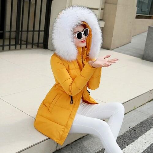 Removable fur collar Womens Winter Down Jacket With a hood Thick Down Parkas Long Female Jacket Coat Slim Warm Winter Outwear