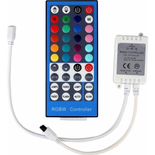 4 Channels DC 12V - 24V RGBW LED Controller Dimmer 40Key 5Pins IR Remote Control For SMD 5050 RGBW RGBWW LED Strip Light